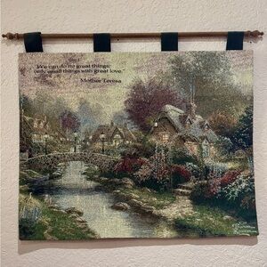 Thomas Kinkade Mother Theresa Quote Scenic Village Tapestry
